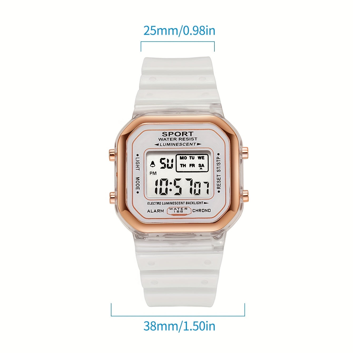 Boys Square Sports Luminous Alarm Multifunctional Watch