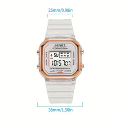 Boys Square Sports Luminous Alarm Multifunctional Watch