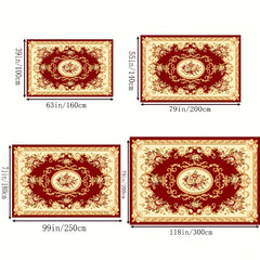 Boho Anti Fatigue Kitchen Rugs Red Vintage Absorbent Non Slip Rugs