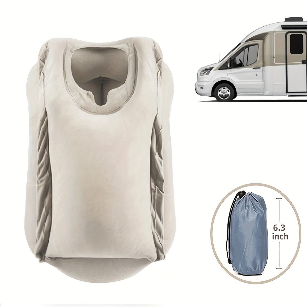 Inflatable Travel Pillow for Comfortable Head and Neck Rest