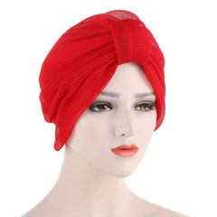 Mesh Turban Cap Solid Head Wraps Casual Breathable Head Scarf