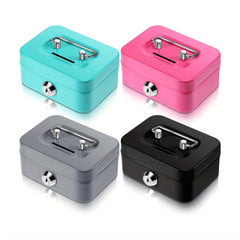 Metal Money Storage Box Locking Lid & Keys Home Dorm
