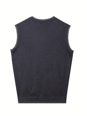 Men's Wool Blend V Neck Cable Sweater Vest