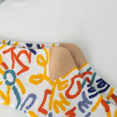 5 Pairs Graffiti Pattern Socks Colorful Cotton Mid Tube Women's Stockings