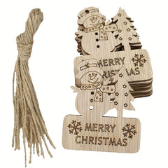 10pcs Christmas Wooden Embellishment Xmas Tree Wood Cutouts