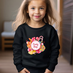 Girls Candy Shop Print Sweatshirt Long Sleeve Top
