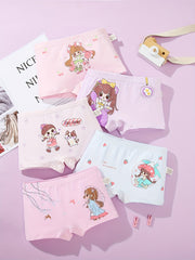 5pcs Princess Print Girl's Underwears Cotton Panties
