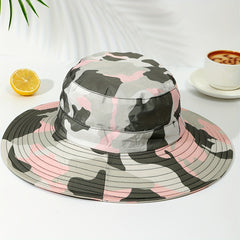 Camouflage Print Bucket Hat UV Protection Fisherman Cap