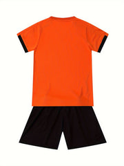 2pcs Kids Soccer Jersey Set Quick Dry Breathable for Running Gift