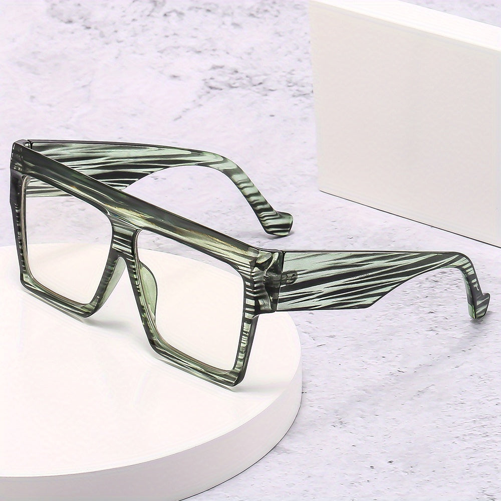 Men's Square Frame Flat Mirror Glasses