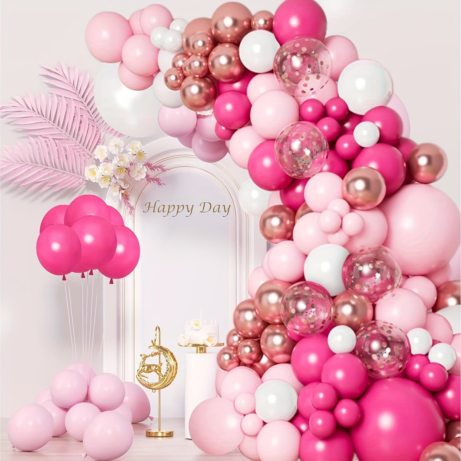 162 Pink Balloon Ring Arch Set for Princess Parties & Birthdays