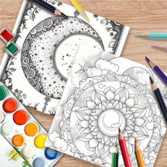 Moon & Flower Coloring Book for Adults Deluxe Upgrade Edition