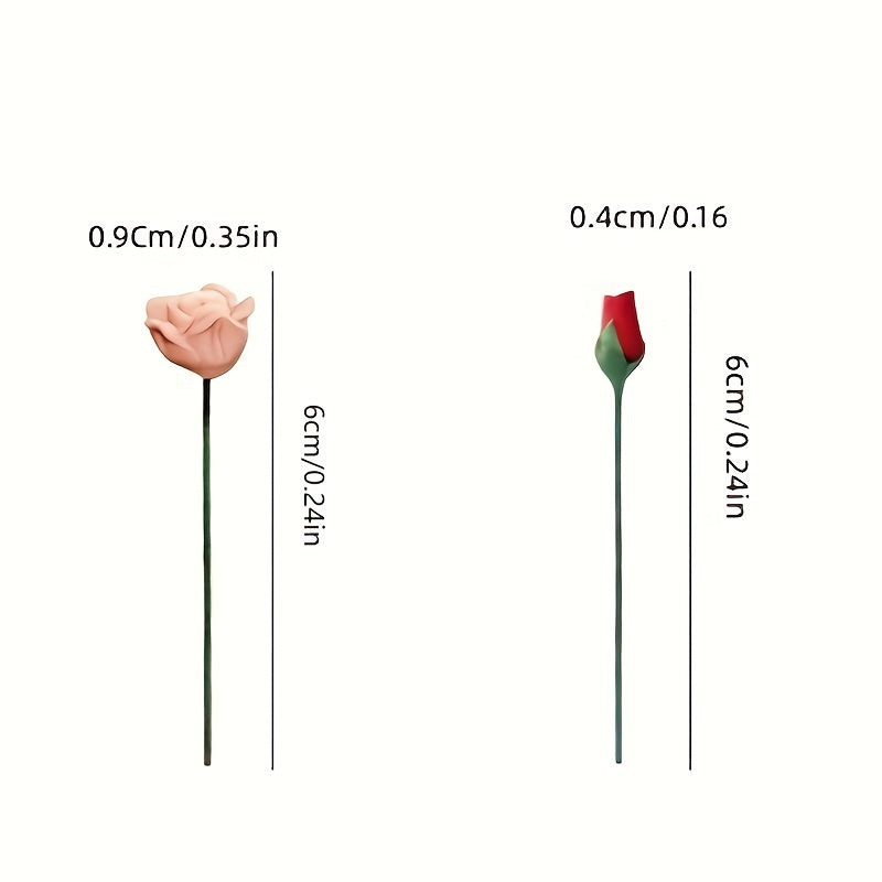 Mini Rose Food Play Scene Model Dollhouse Plant Flower Simulation
