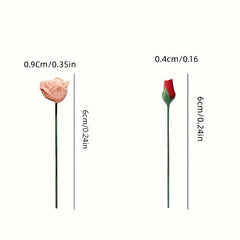 Mini Rose Food Play Scene Model Dollhouse Plant Flower Simulation
