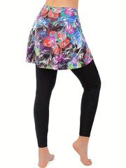 Floral Print Stretch Tennis Leggings