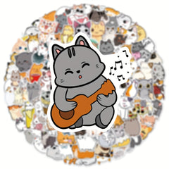 100pcs Cartoon Cat Stickers for Luggage Phone Case Helmet Skateboard