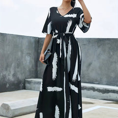 Flutter Sleeve Belted Maxi Dress for Women