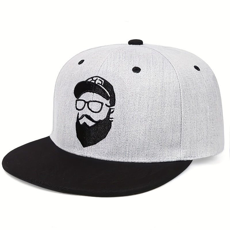 Bearded Man Embroidery Snapback Hat Hip Hop Baseball Cap