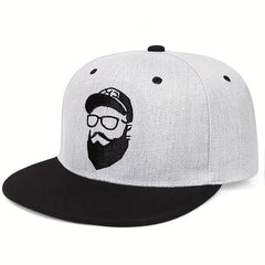 Bearded Man Embroidery Snapback Hat Hip Hop Baseball Cap