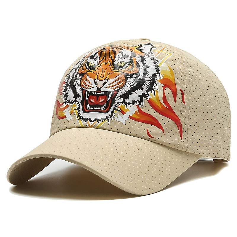 Tiger Head Print Sun Visor Baseball Cap
