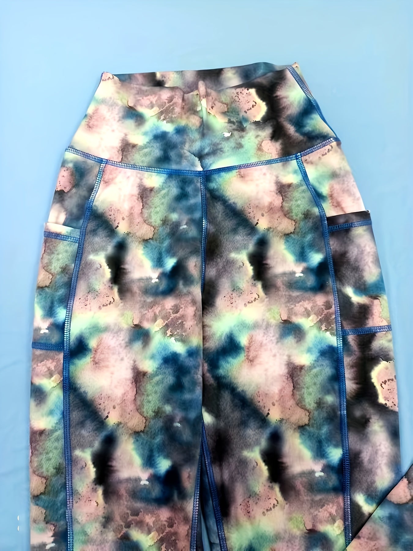 Stylish Print Yoga Leggings with Pockets High Waist Activewear