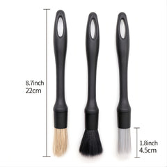 3-Piece Car Detailing Brush Set for Interior Cleaning
