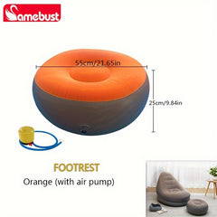 Inflatable Deck Chair with Ottoman Sofa for Indoor and Outdoor Use