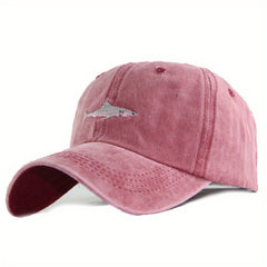 Men's Shark Pattern Washed Baseball Cap Casual Sun Hat