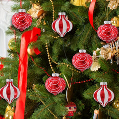 6pcs Red Christmas Tree Decorative Pendants