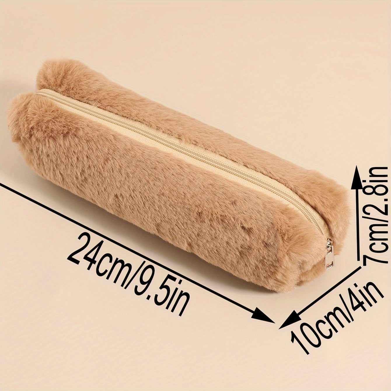 Plush Long Strip Pencil Case Large Capacity Soft Bag Stationery Storage Box