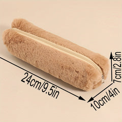 Plush Long Strip Pencil Case Large Capacity Soft Bag Stationery Storage Box