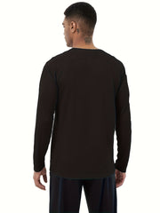 6 Pcs Men's Long Sleeve Comfy T-shirt Casual Tee Men's Summer Clothes