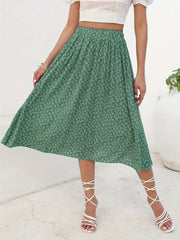 Floral Print High Waist Skirt for Resort Wear