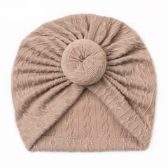 Plain Jacquard Donut Baby Hat for 0-3 Years