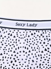 3pcs Geometric Pattern Boyshort Panties Women's Lingerie