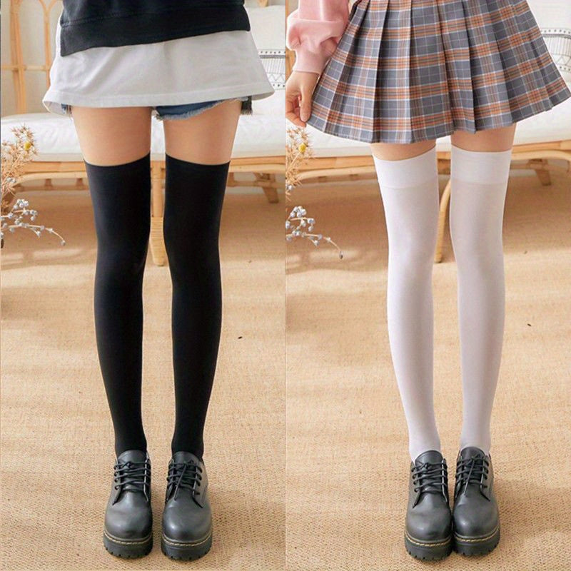 Striped Thigh High Socks College Style Over The Knee Socks Women's Stockings