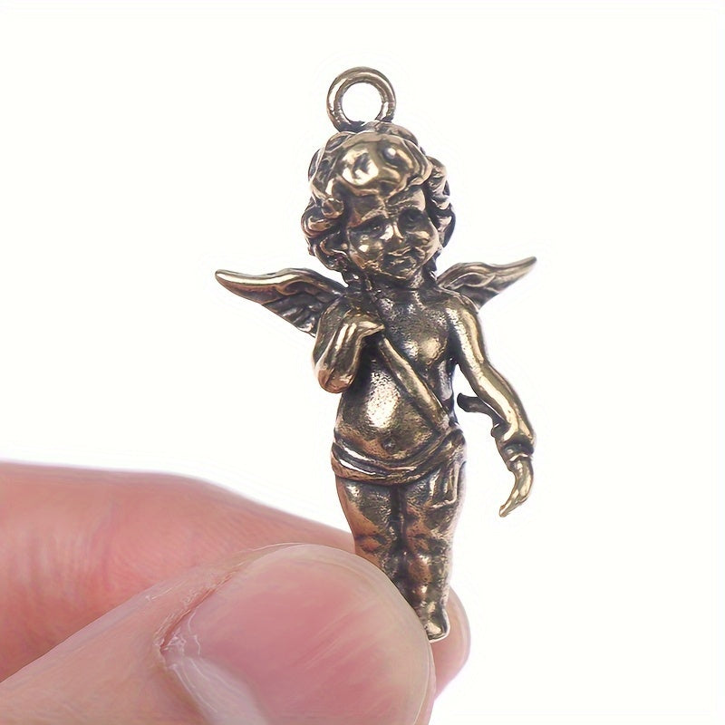 Brass Angel Wings Pendants Necklaces Key Chains DIY Accessories