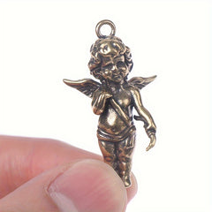 Brass Angel Wings Pendants Necklaces Key Chains DIY Accessories