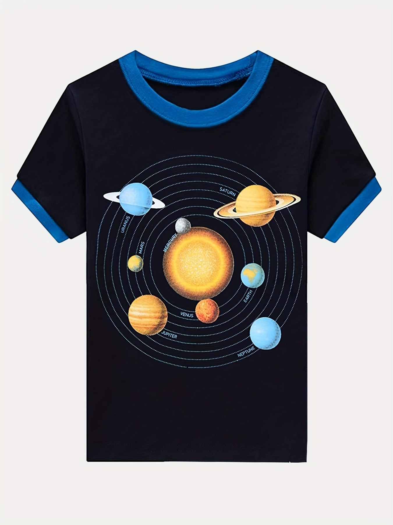 Boys Planets Pajamas Set Short Sleeves Tops & Bottoms