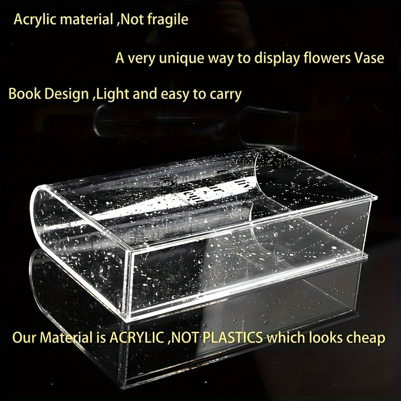 Acrylic Book Vase for Flowers - Artistic and Cultural Decor