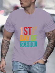 Back To School Men's Graphic Crew Neck Active T-shirt