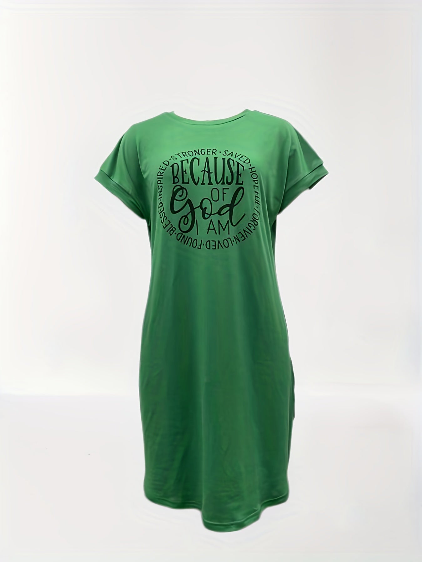 Short Sleeve Crew Neck Dress for Women