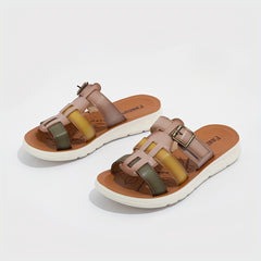 Women's Sports Sandals Open Toe Leaf & Letter Pattern Slides