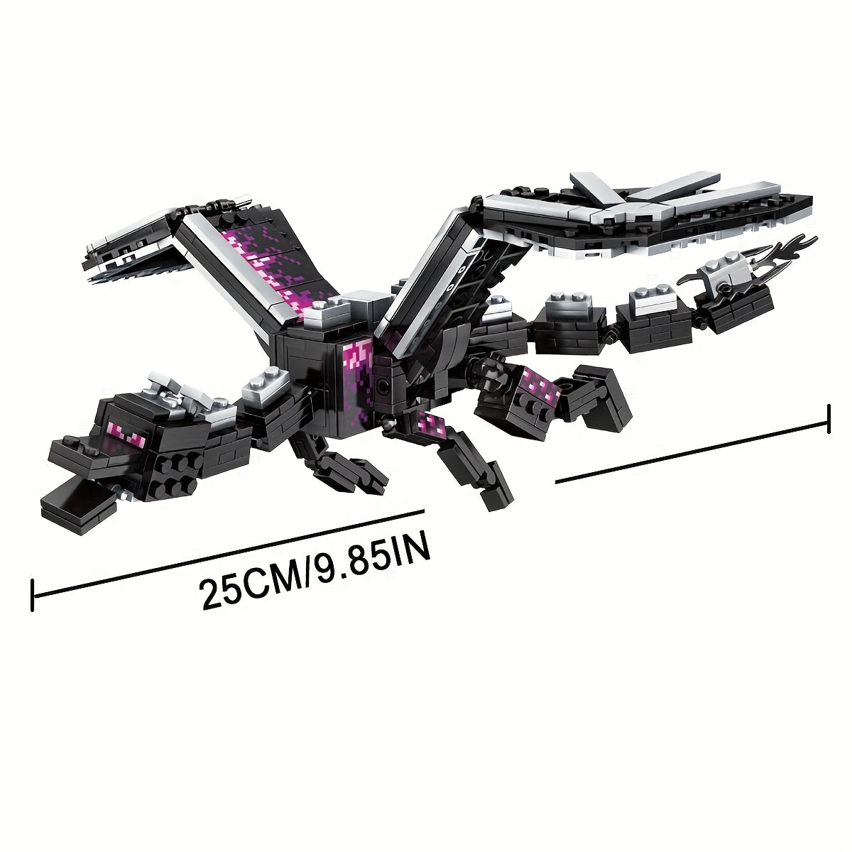 423 Dark Dragon Building Blocks Model with Flappable Wings and Moving Joints
