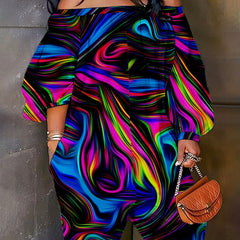 Women's Plus Ombre Off Shoulder Jumpsuit