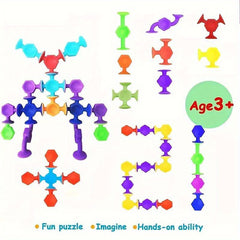 27pcs Kids' Silicone Suction Cup Toy Set Vibrant Soft Building Blocks