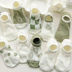 Girls Kids Cartoon Pattern Invisible Socks Breathable Non-slip Boat Socks