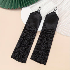 Long Satin Pleated Mittens for Wedding Bridal Accessories