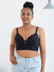 Longline Bra with Lace Glitter Decor
