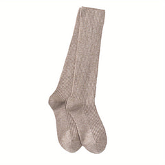 Solid Calf Socks Comfy All match Knee High Socks Women's Stockings